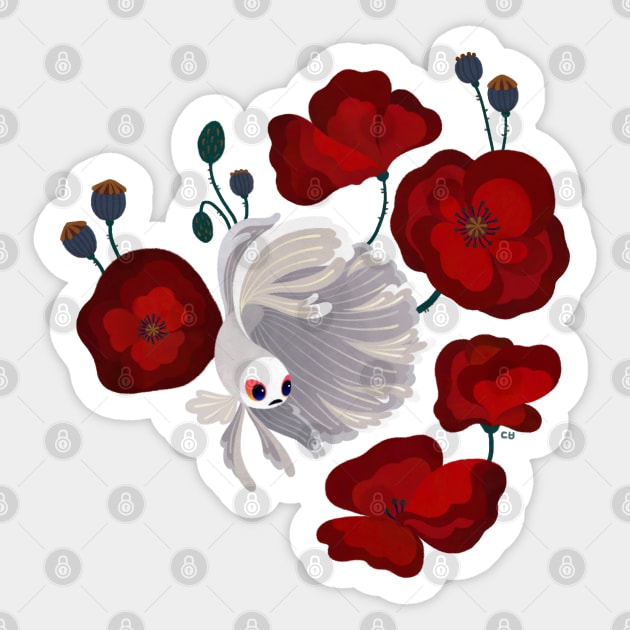 Betta and Poppies Sticker by pikaole